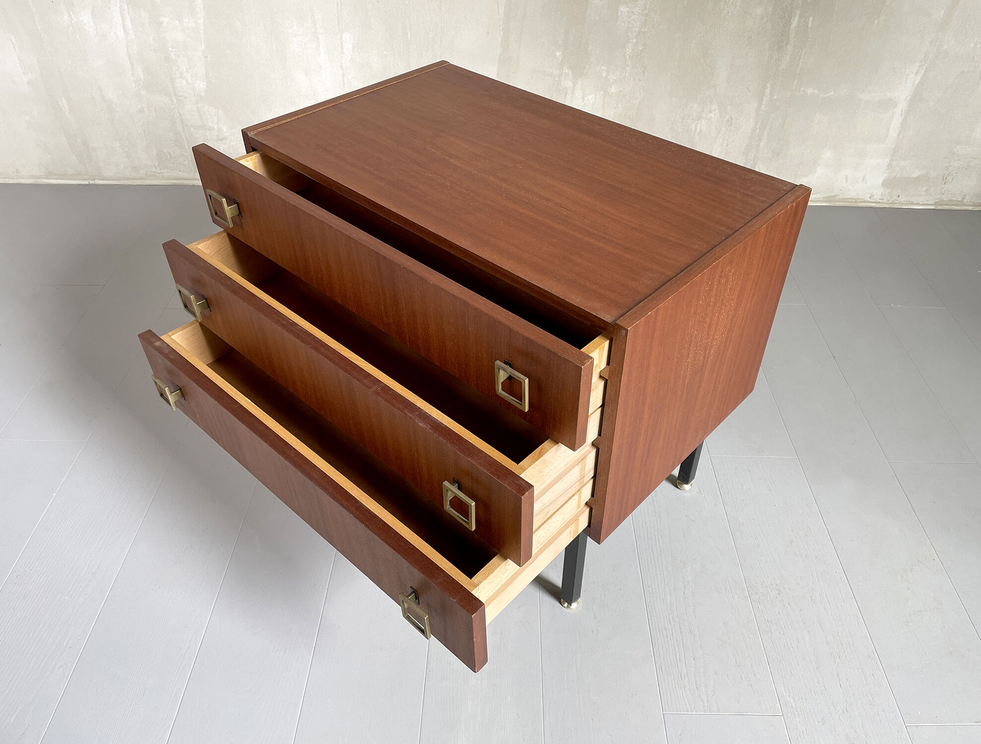 Mahogany and metal dresser, France 1960