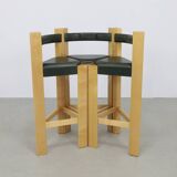 3x Postmodern Barstools in Leather, 1990s