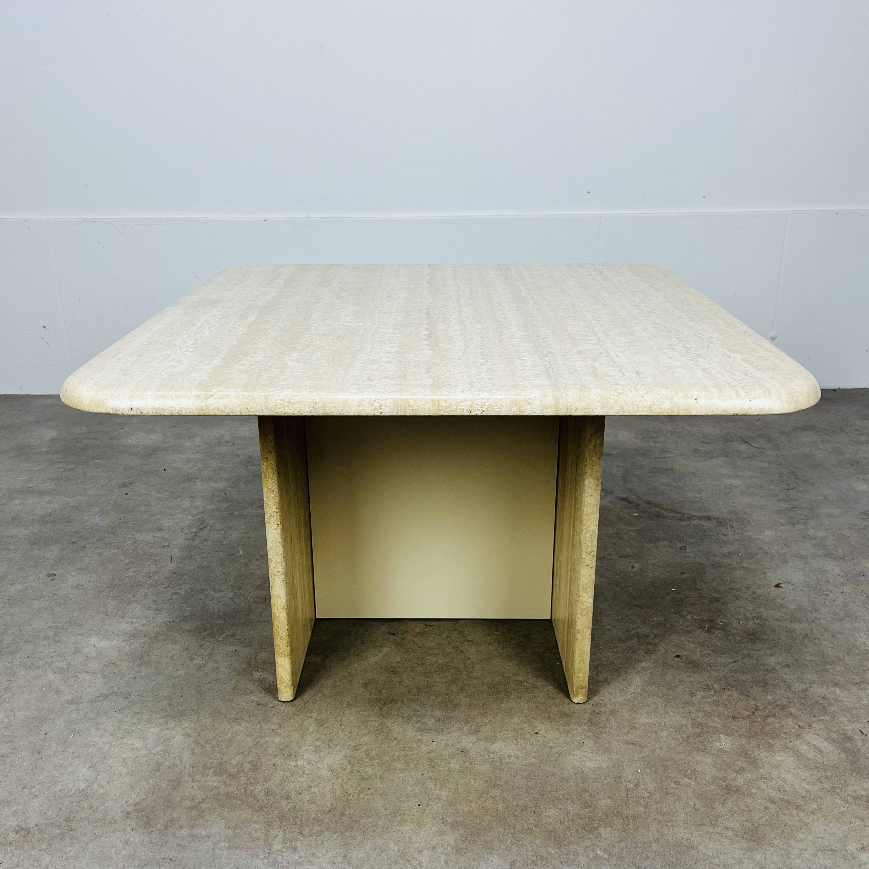 Square travertine coffee table