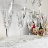 9 Flûtes Cristal ciselé Français