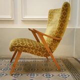 Fauteuil lounge chair wing scandinave années 50 60