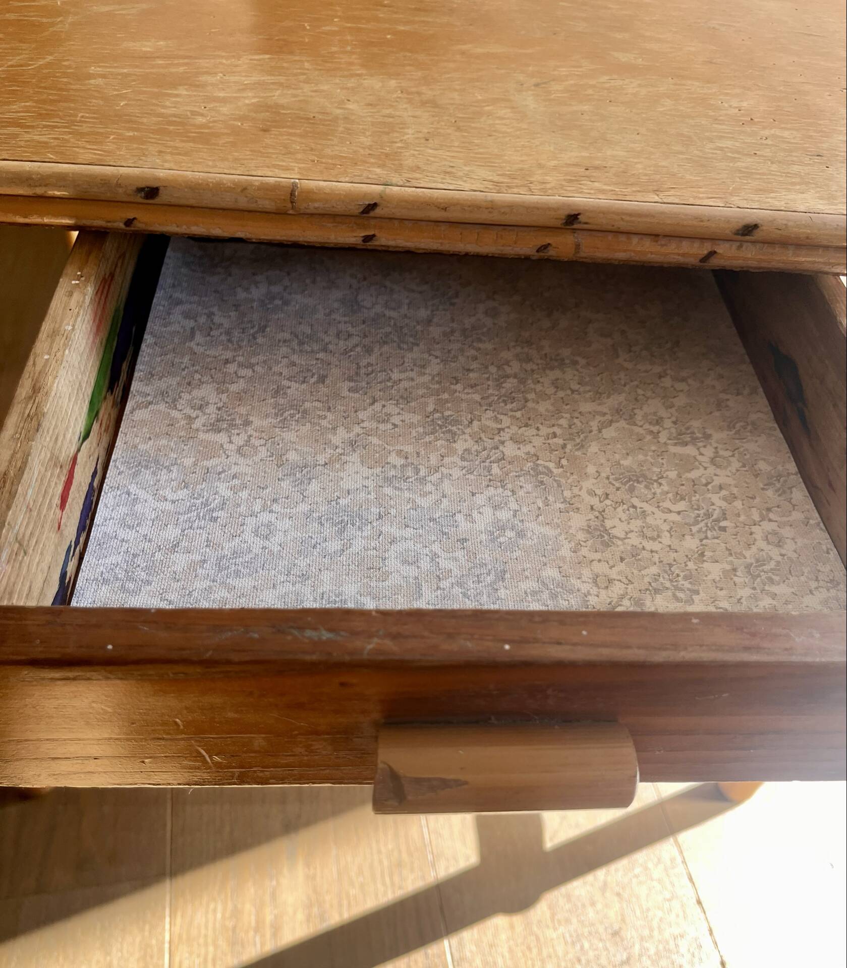 Small children's desk in rattan
