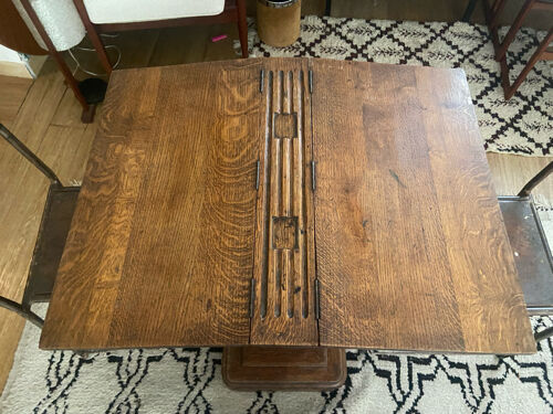 Double art deco oak desk