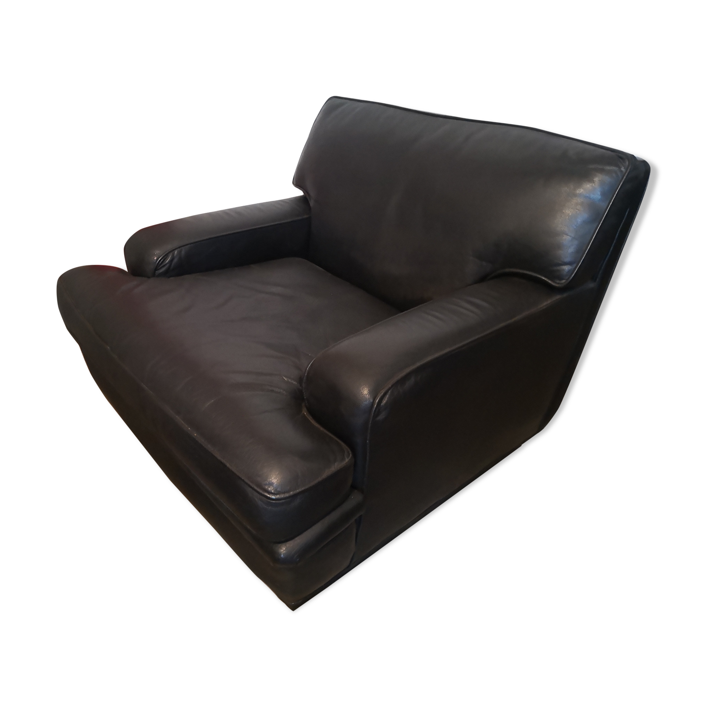 Black leather armchair