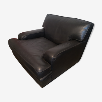 Black leather armchair