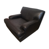 Black leather armchair