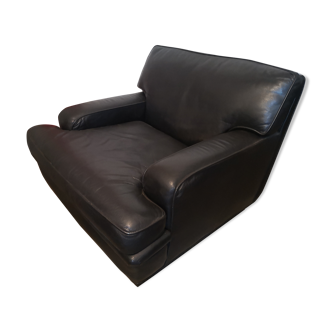 Black leather armchair