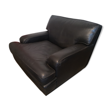 Black leather armchair