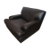 Black leather armchair
