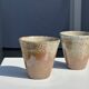 Set of 2 cups in Indonesian ceramic (brown & speckled glazed matte)