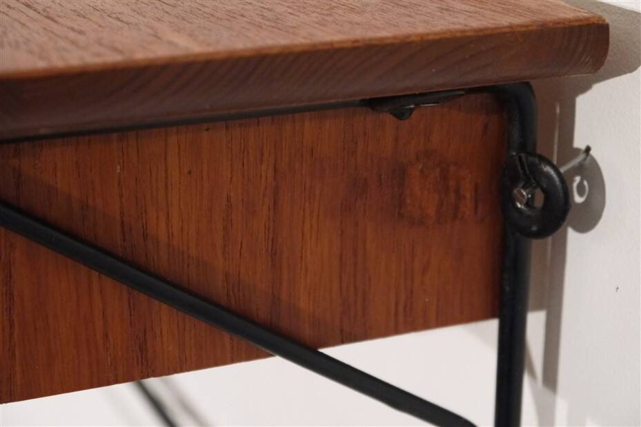 Pair of vintage Scandinavian hanging bedside tables 1960