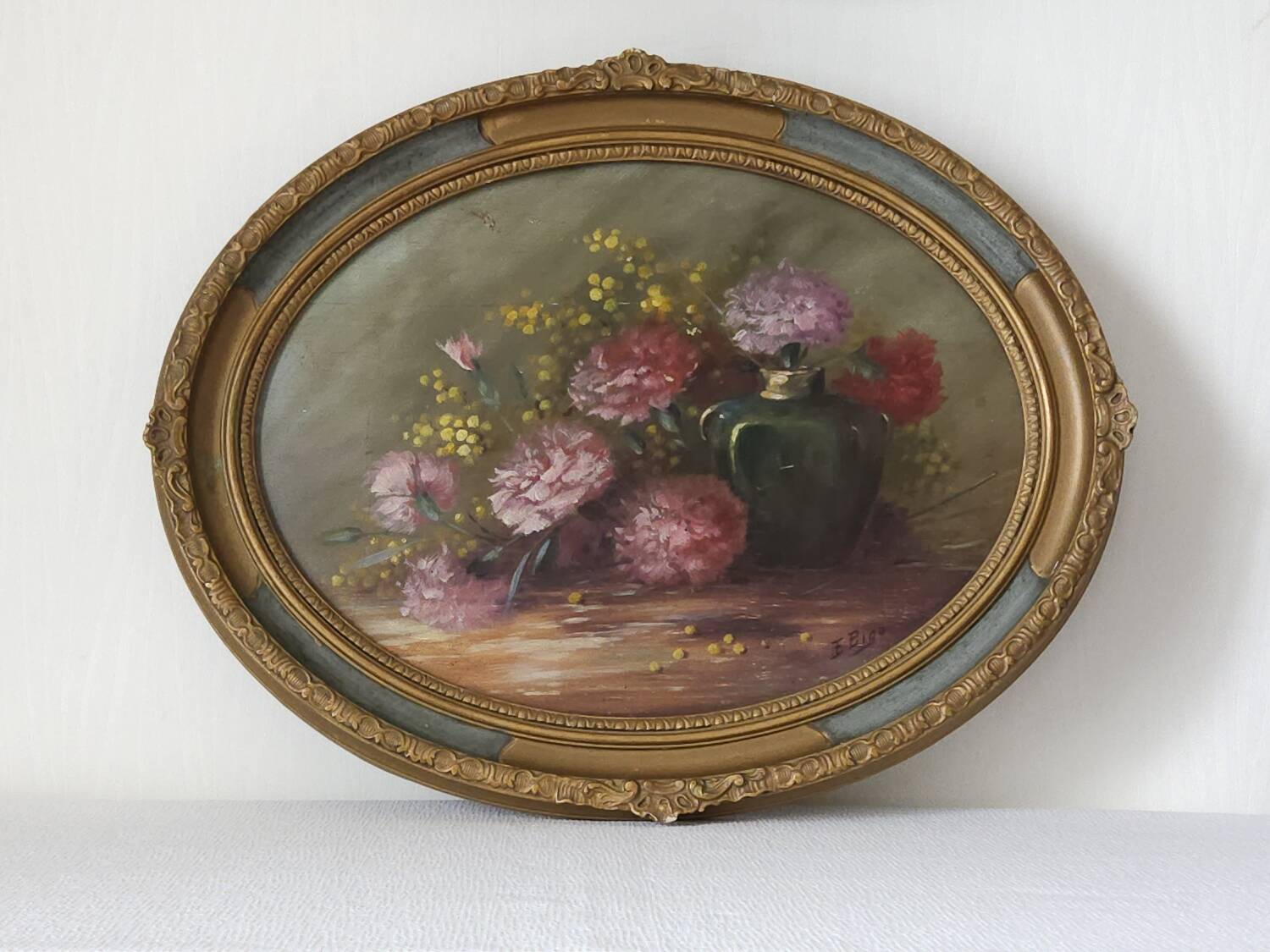 Painting, oil on wood framed, 20th century
