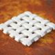 Dessous de plat céramique tressée vintage, dessous de plat blanc, trivet