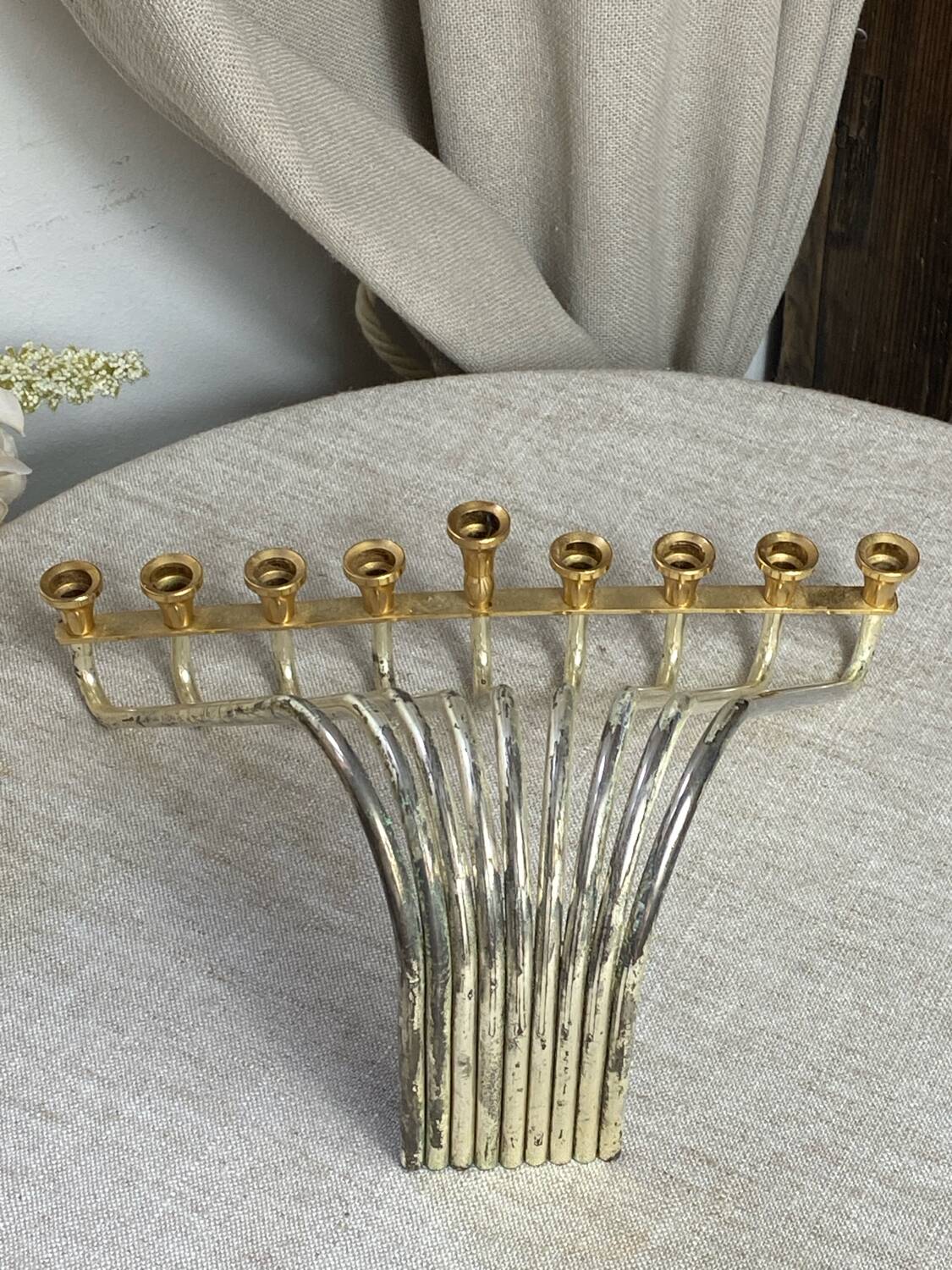 Menorah, nine-branched candlesticks, Karshi, 1960