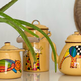 Enamelled sheet metal tea set