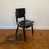 Set of two black school chairs