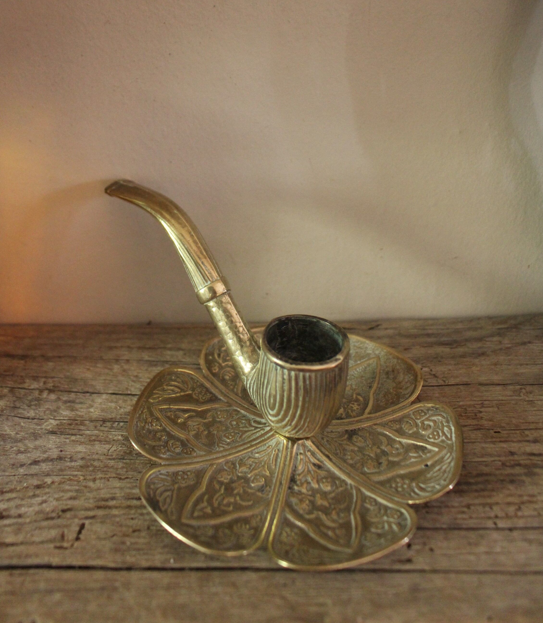 Bougeoir laiton rat de cave pipe