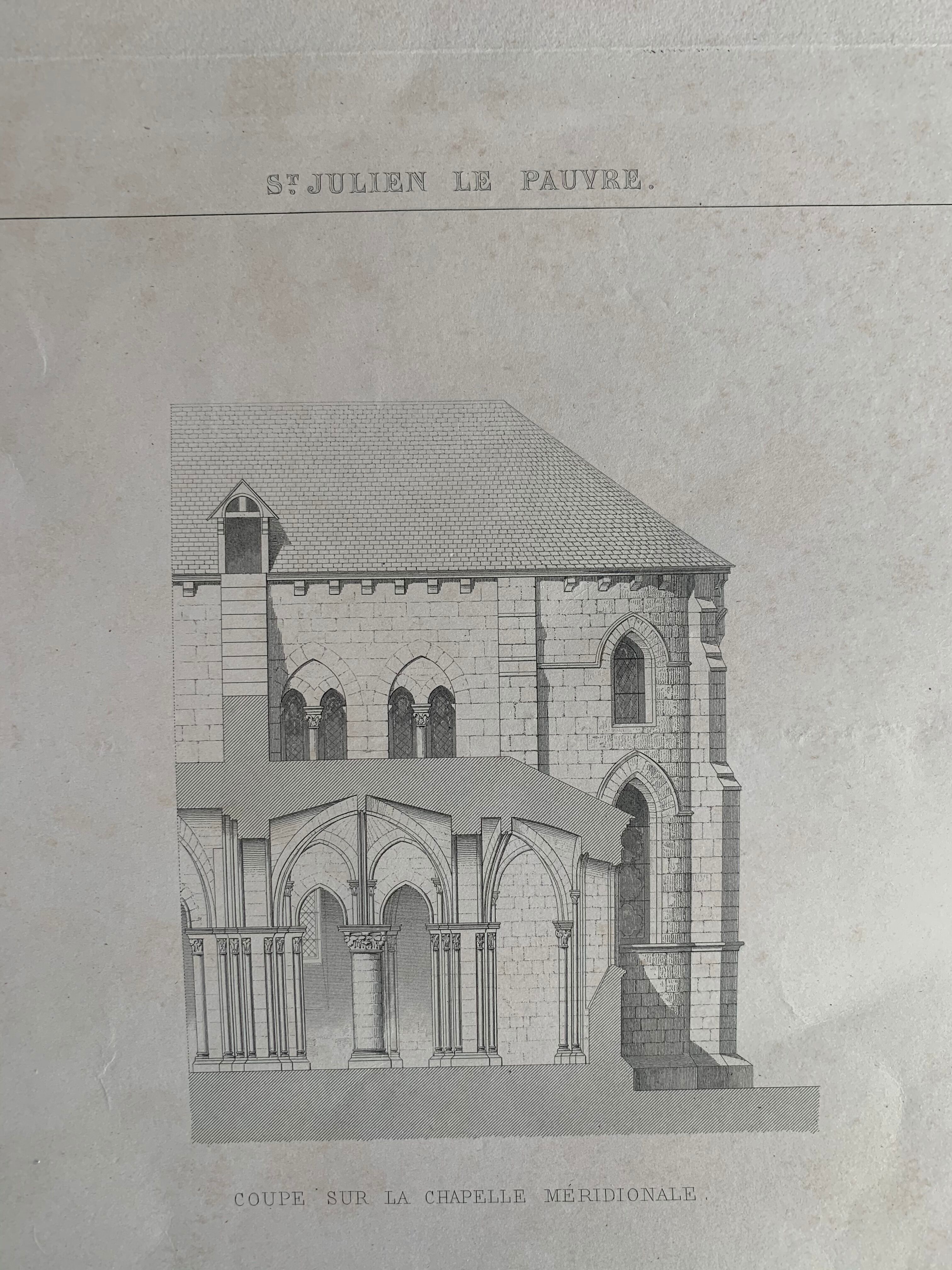 Engraving of ancient architecture