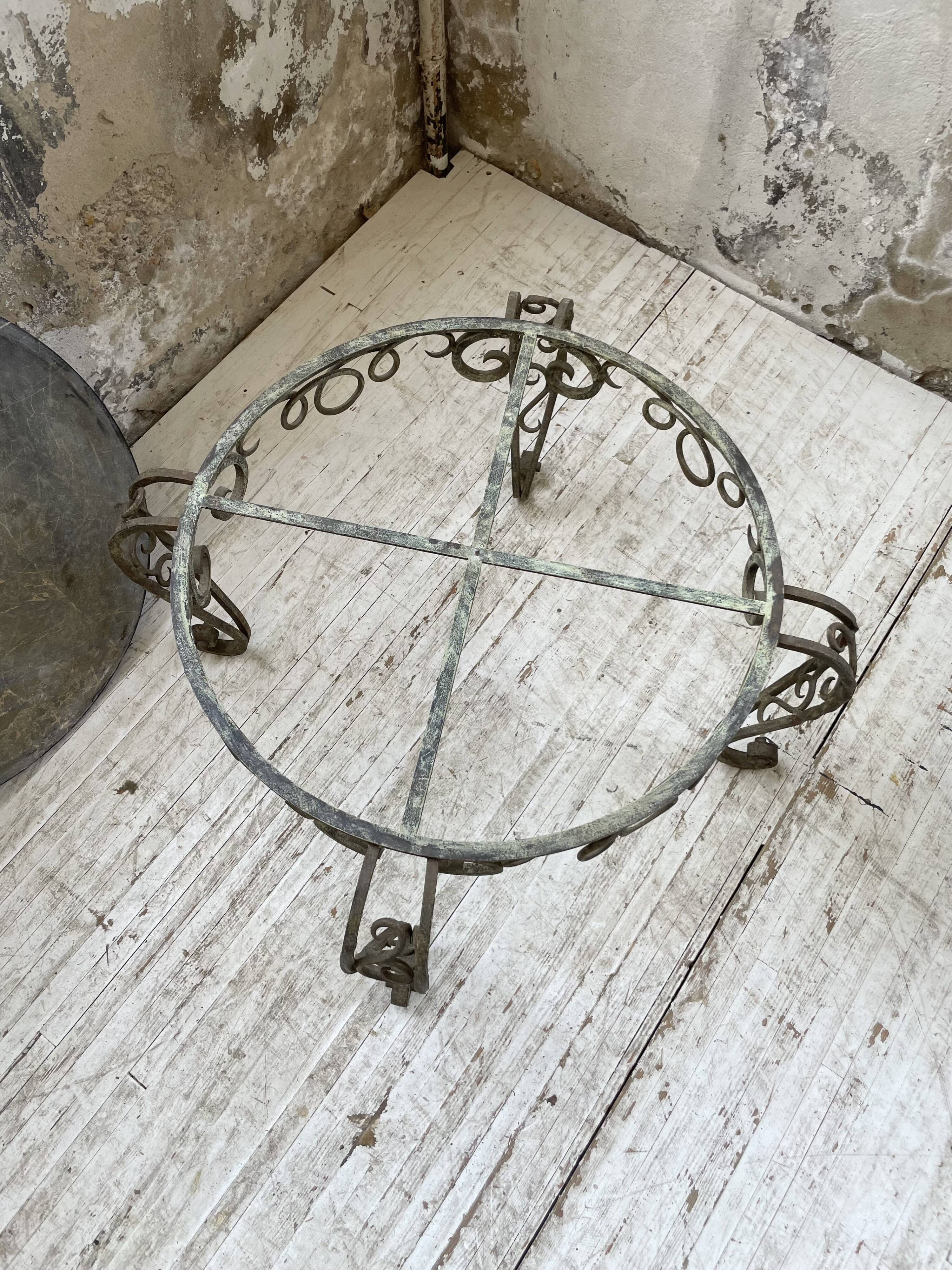 René Drouet coffee table in metal and black marble.