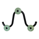Coat rack with 3 hooks in black and green metal vintage Roger Feraud