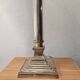Large silver metal empire style column lamp