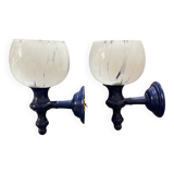Pair of vintage 70s wall lights
