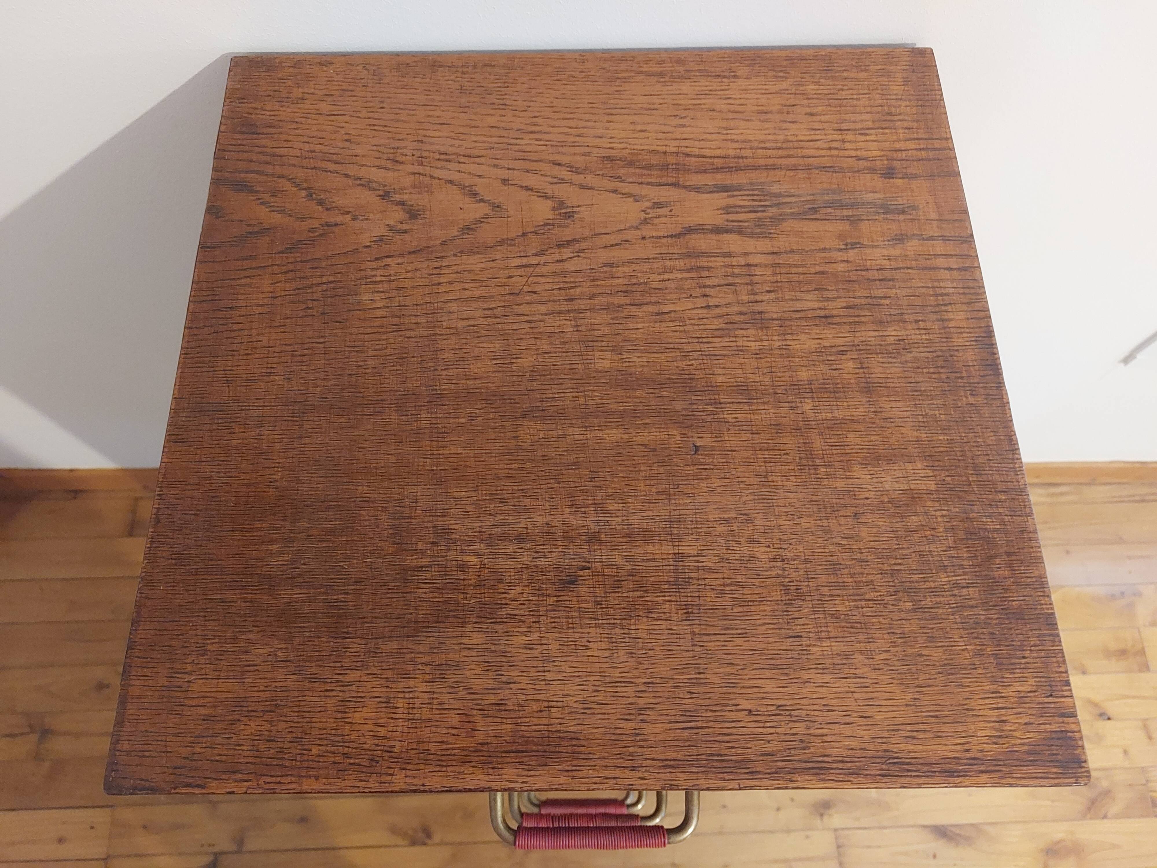 petite commode, chiffonnier, poignées scoubidou, pieds compas, vintage