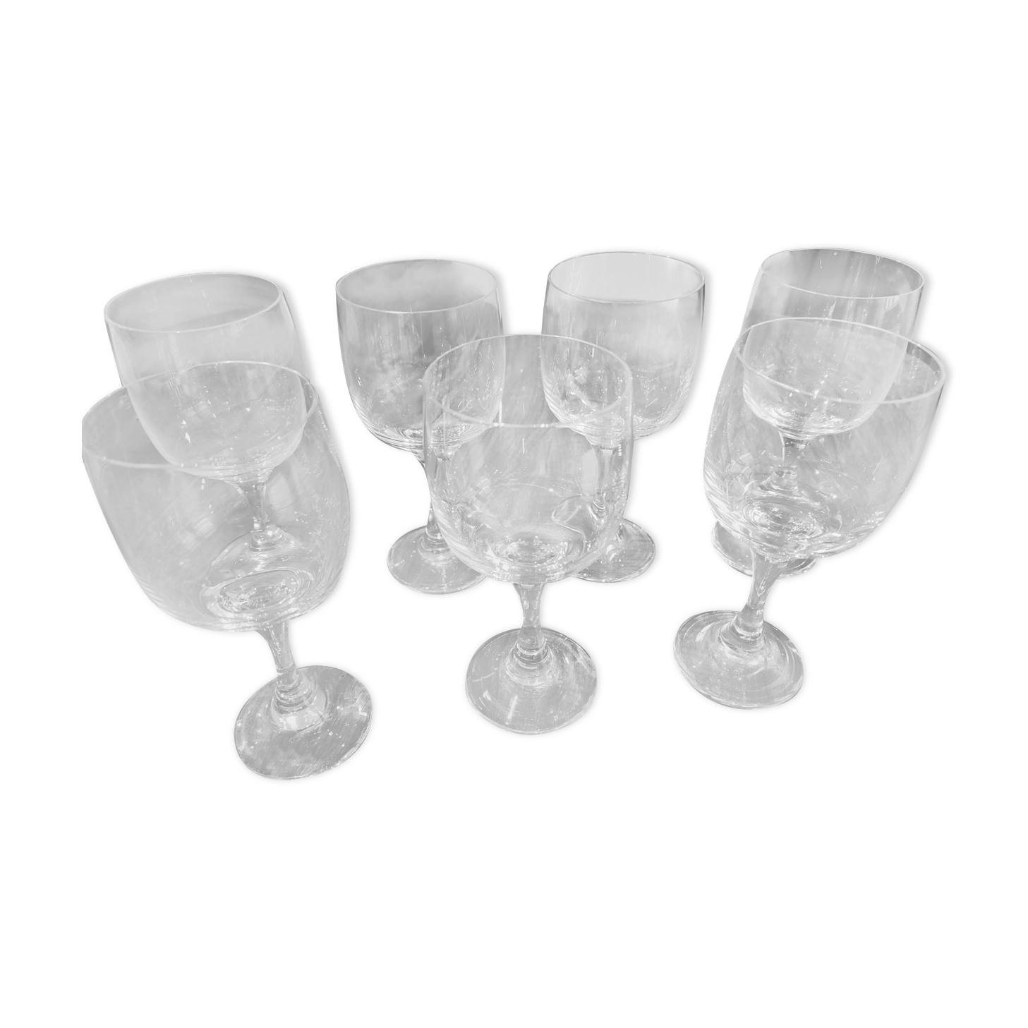 Lot de 7 verres à vin vintage en cristal