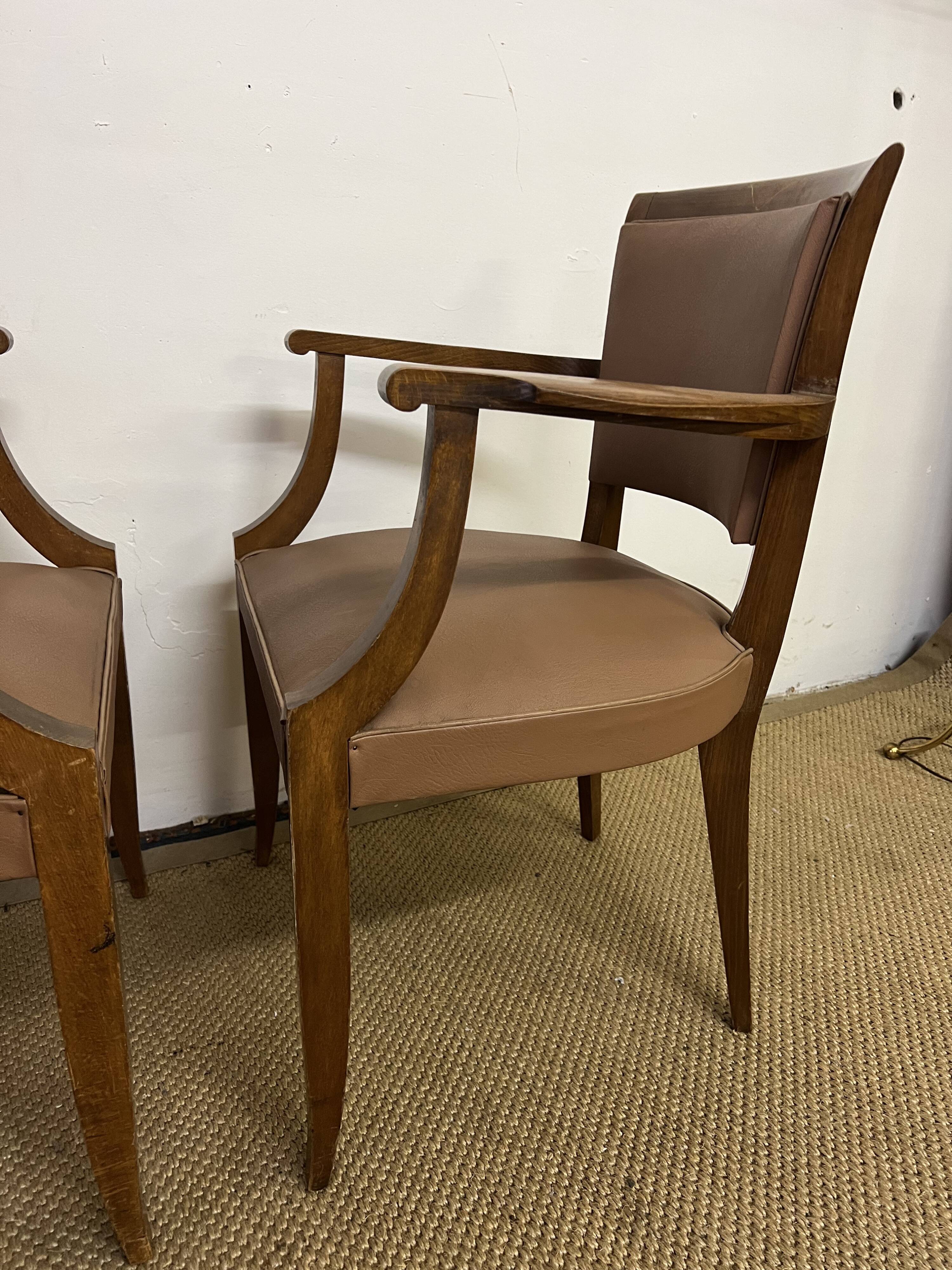 Pair of vintage bridge armchairs