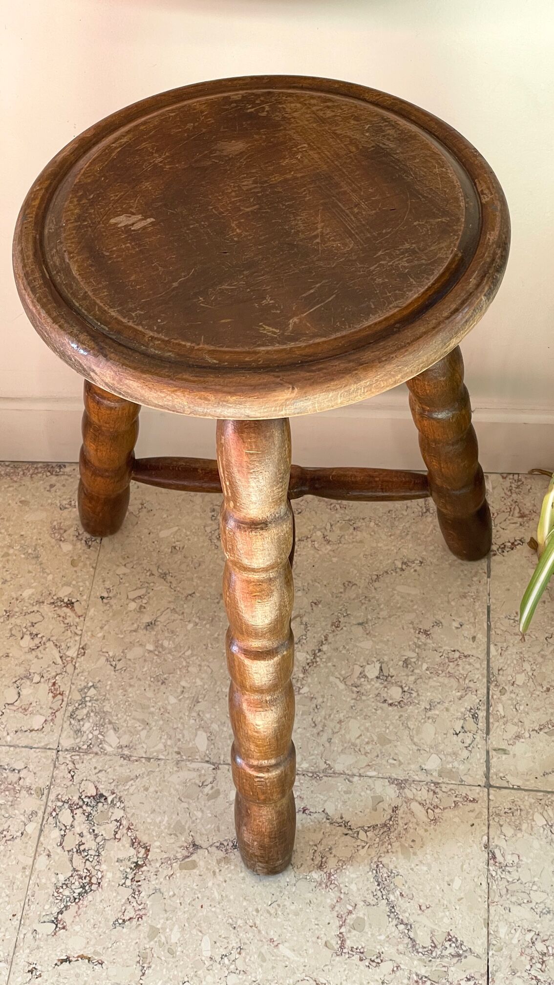Wooden stool tripod vintage