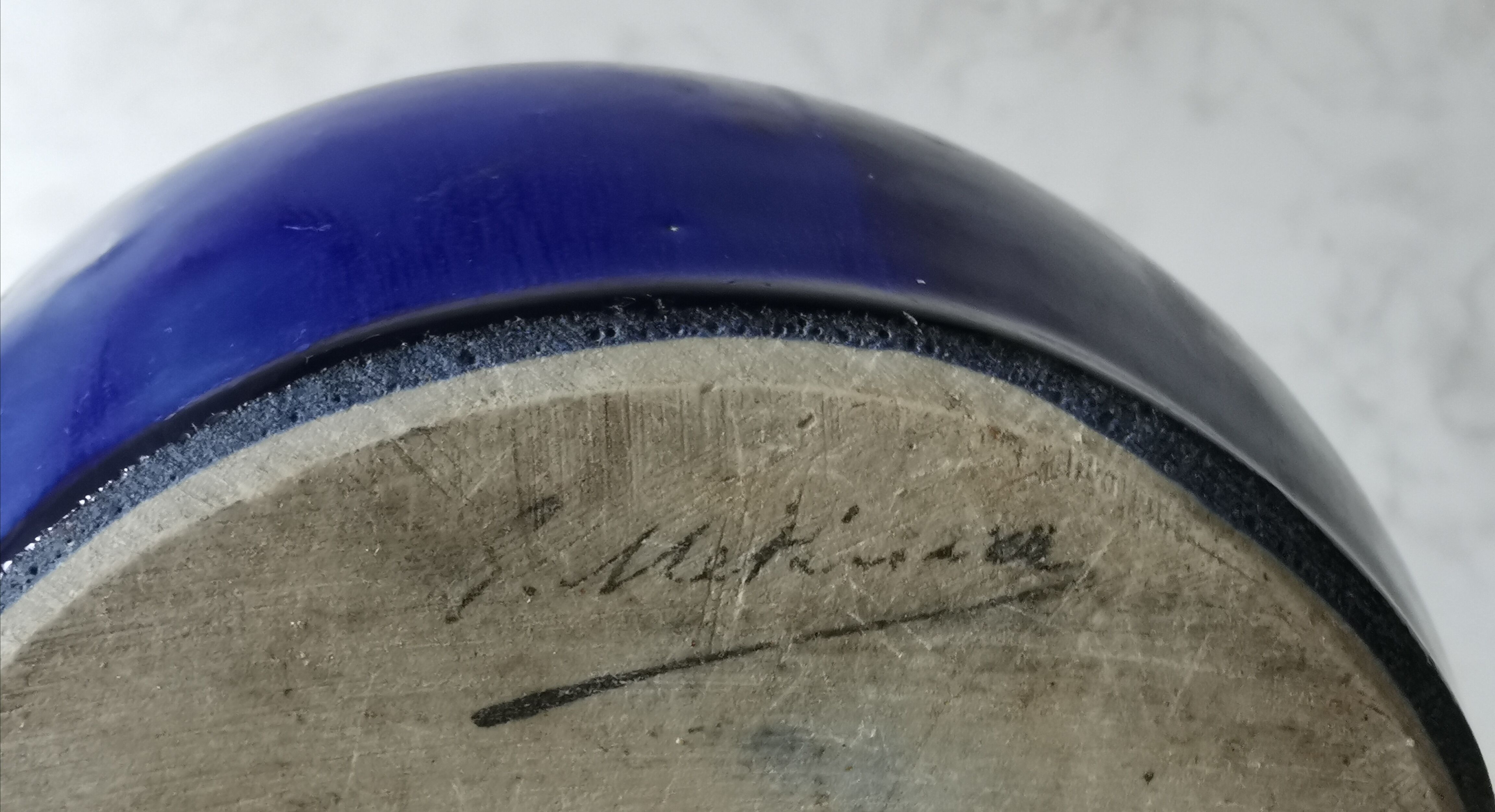 Enamelled sandstone vase G. Metenier