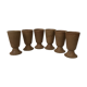 Set of 6 mugs mazagran in brown sandstone