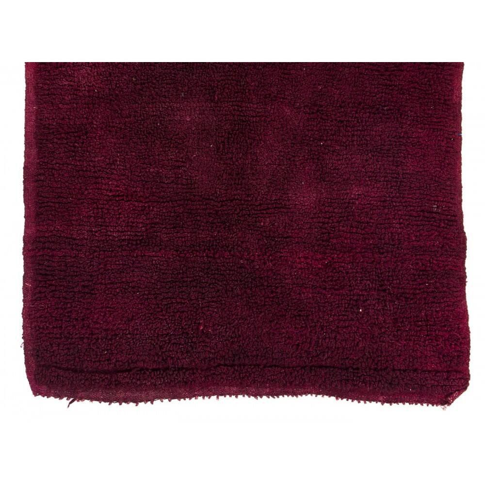 Solid Maroon Red Minimalist Turkish Tulu Rug, 100% Wool