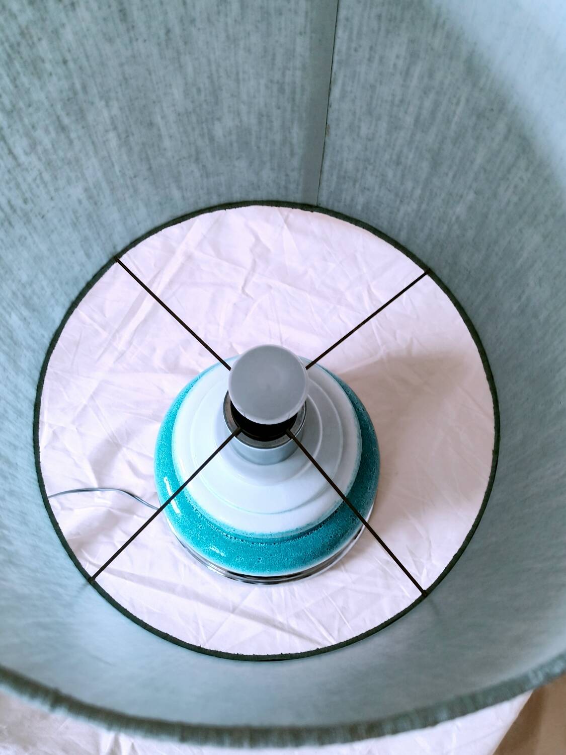 Ceramic and chrome lamp, 1970s