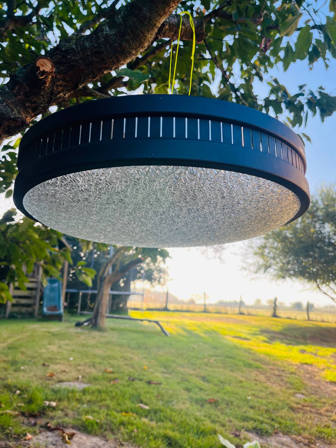 Metal and glass ceiling light, 1970