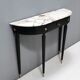 Midcentury Walnut and Carrara Marble Console Table Ascribable to Paolo Buffa