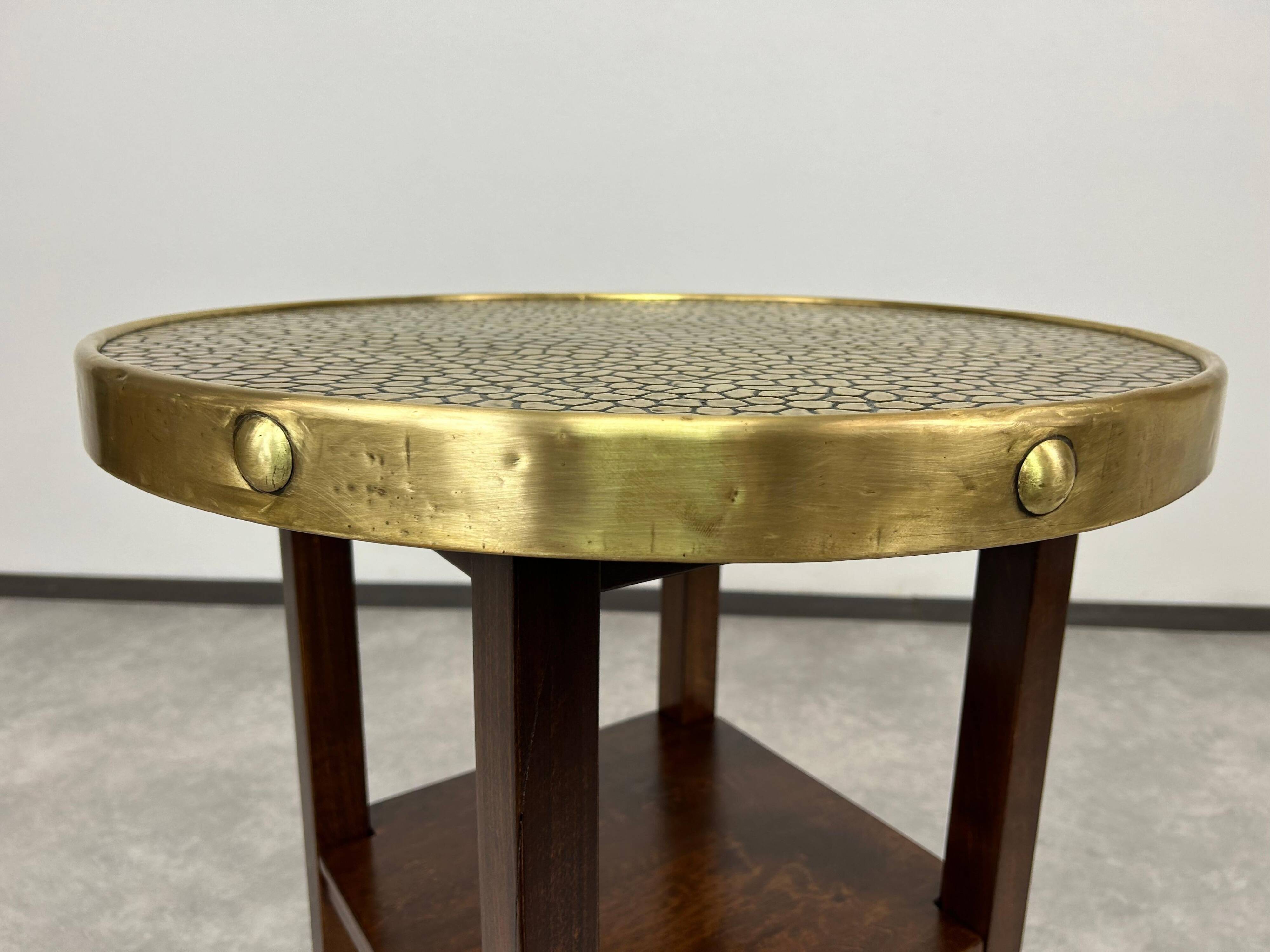 Secession coffee table with a brass top