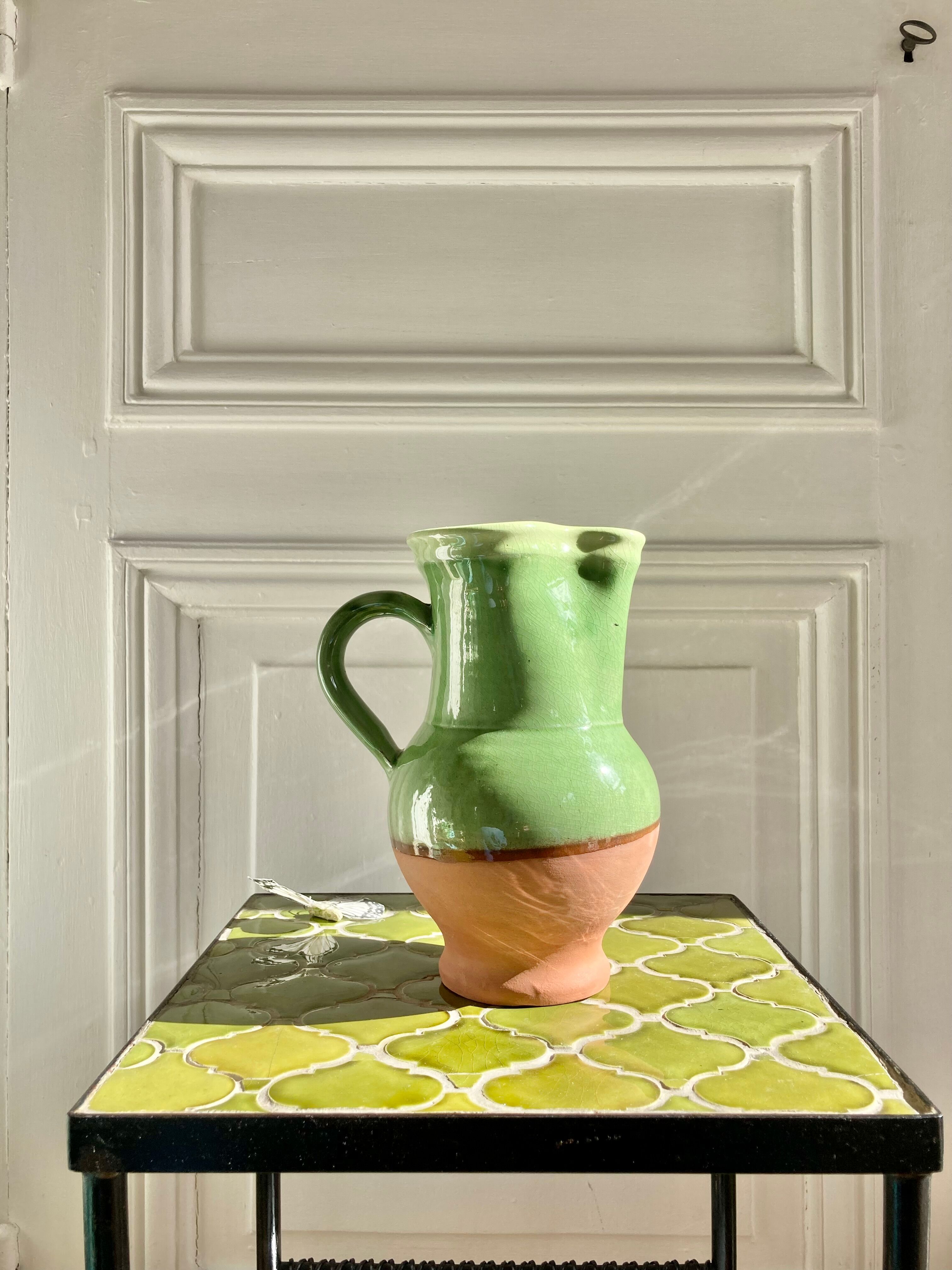 Pitcher jug in glazed terracotta