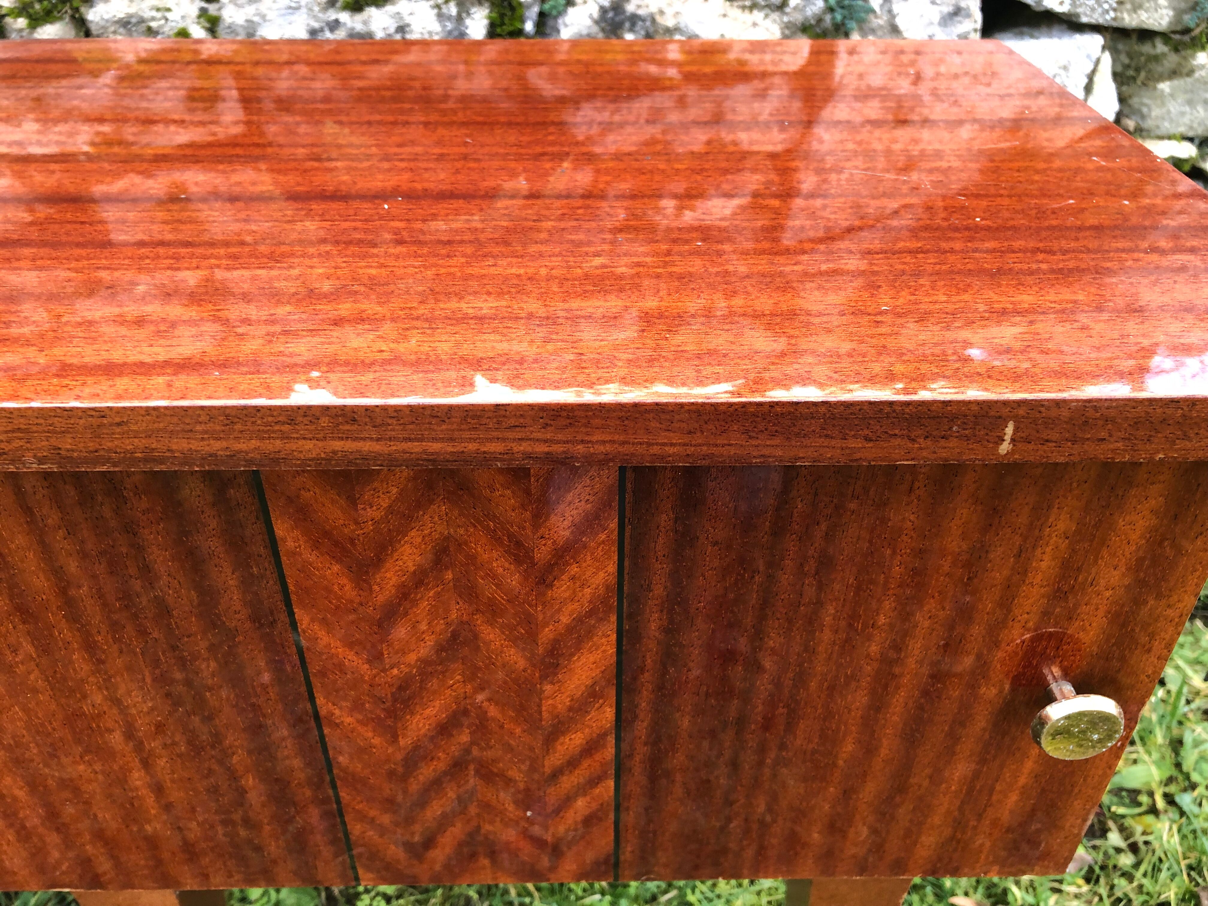 Varnished bedside tables