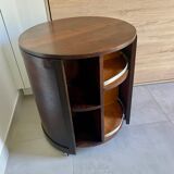 Art Deco rotating round bar in two-tone wood