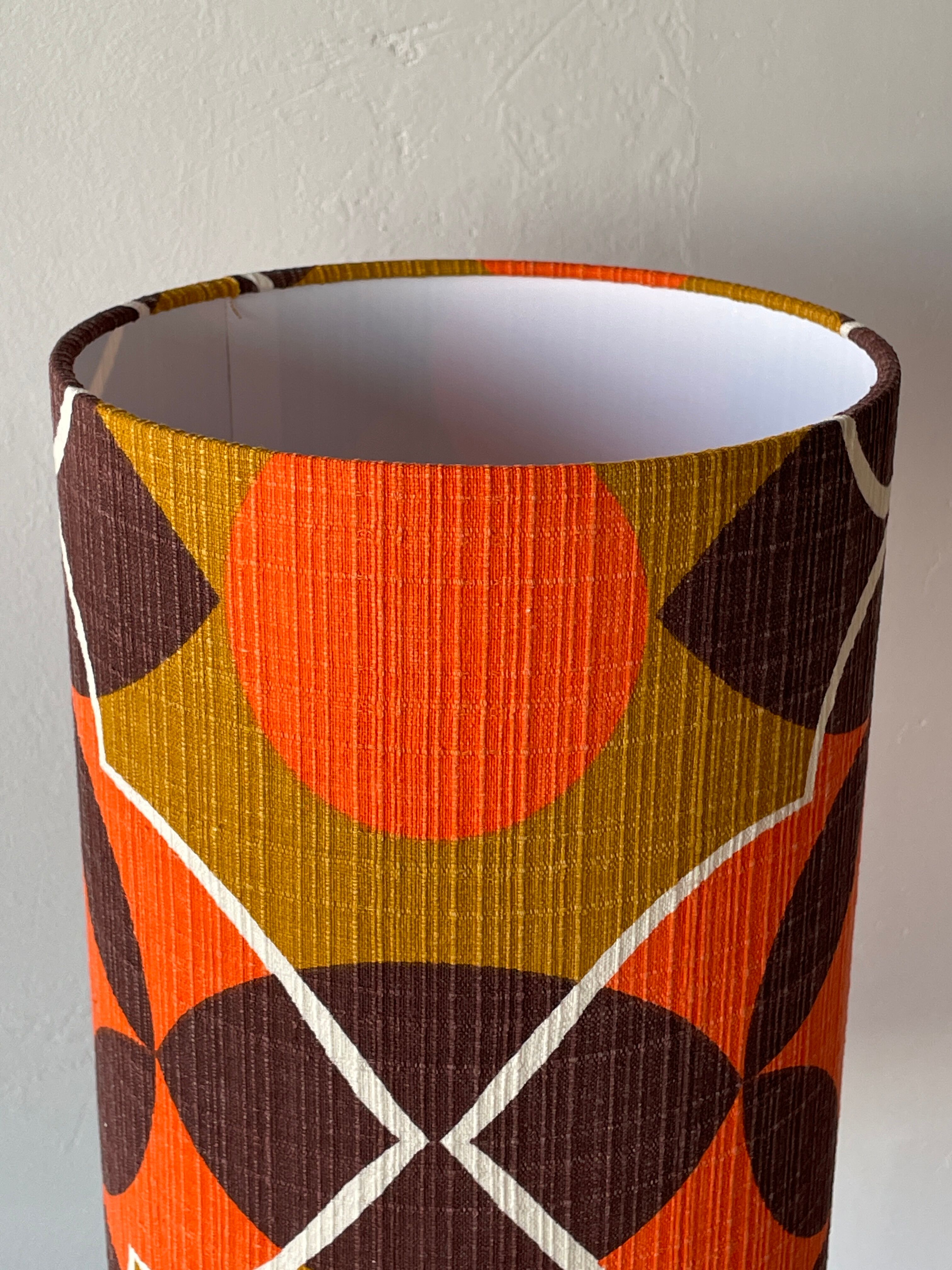 Oblivion lampshade H38 D20 - vintage 70's fabric