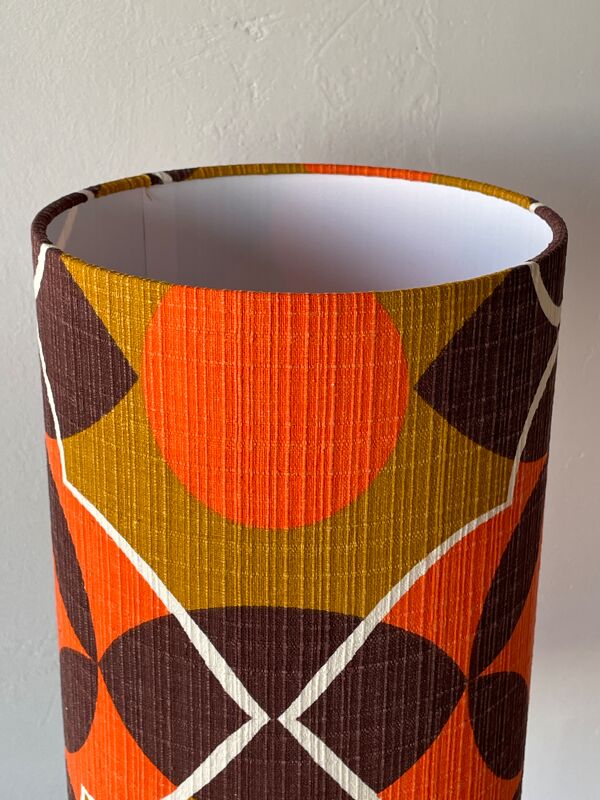 Abat-jour Oblivion H38 D20 - tissu vintage 70's