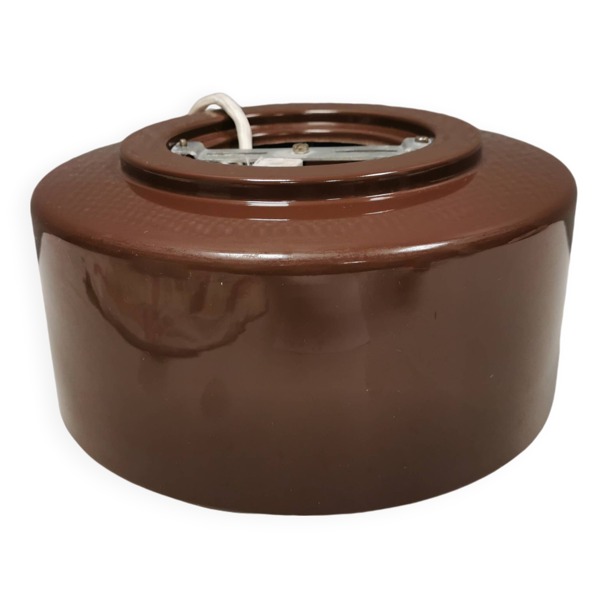 Ceiling lamp from the 80s, Nordisk Solar Denmark. In original light brown color.