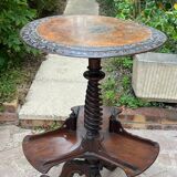Old pedestal table with rotating trays