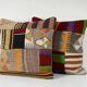 Set of 2 vintage kilim cushion covers 51x51 cm