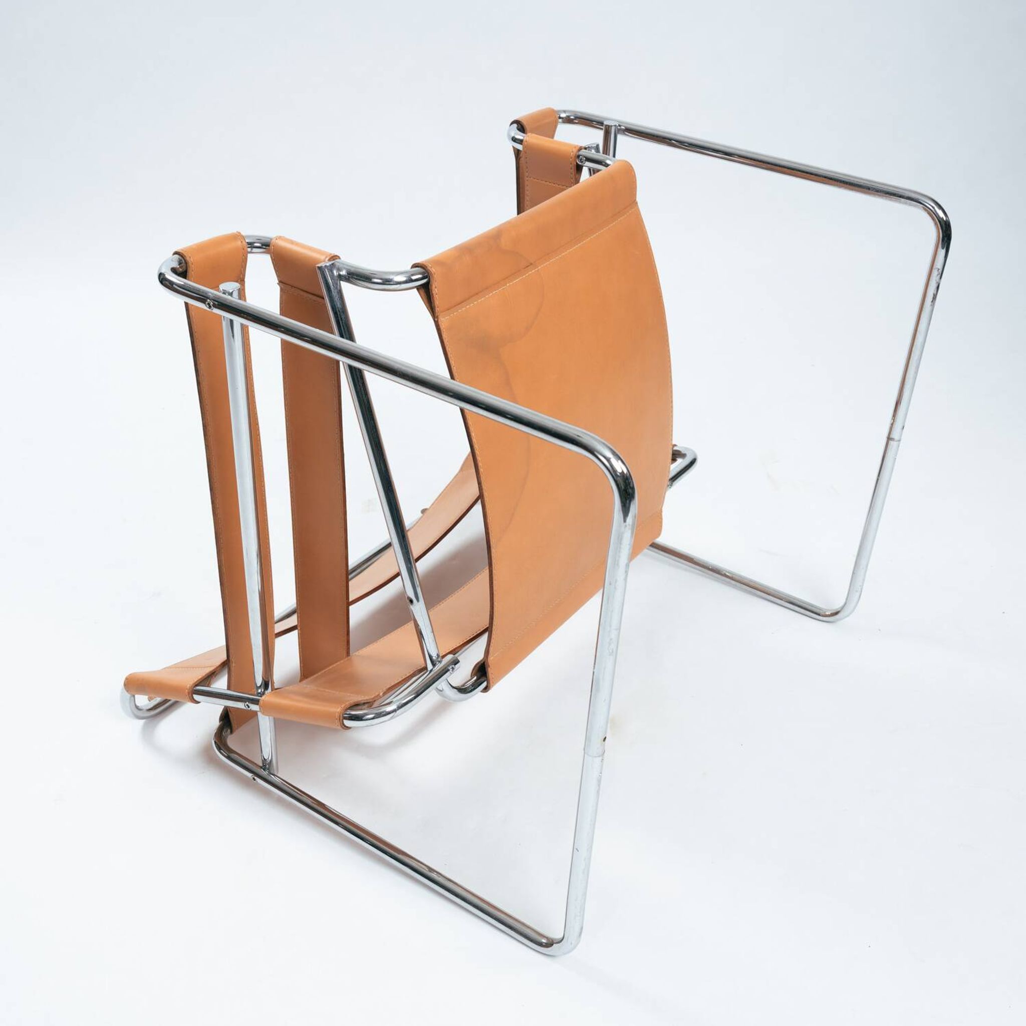 Wassily chair by Marcel Breuer, in brown leather, Italy, 1980s