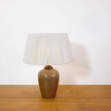 Stoneware lamp with a cotton thread shade, 1970s.