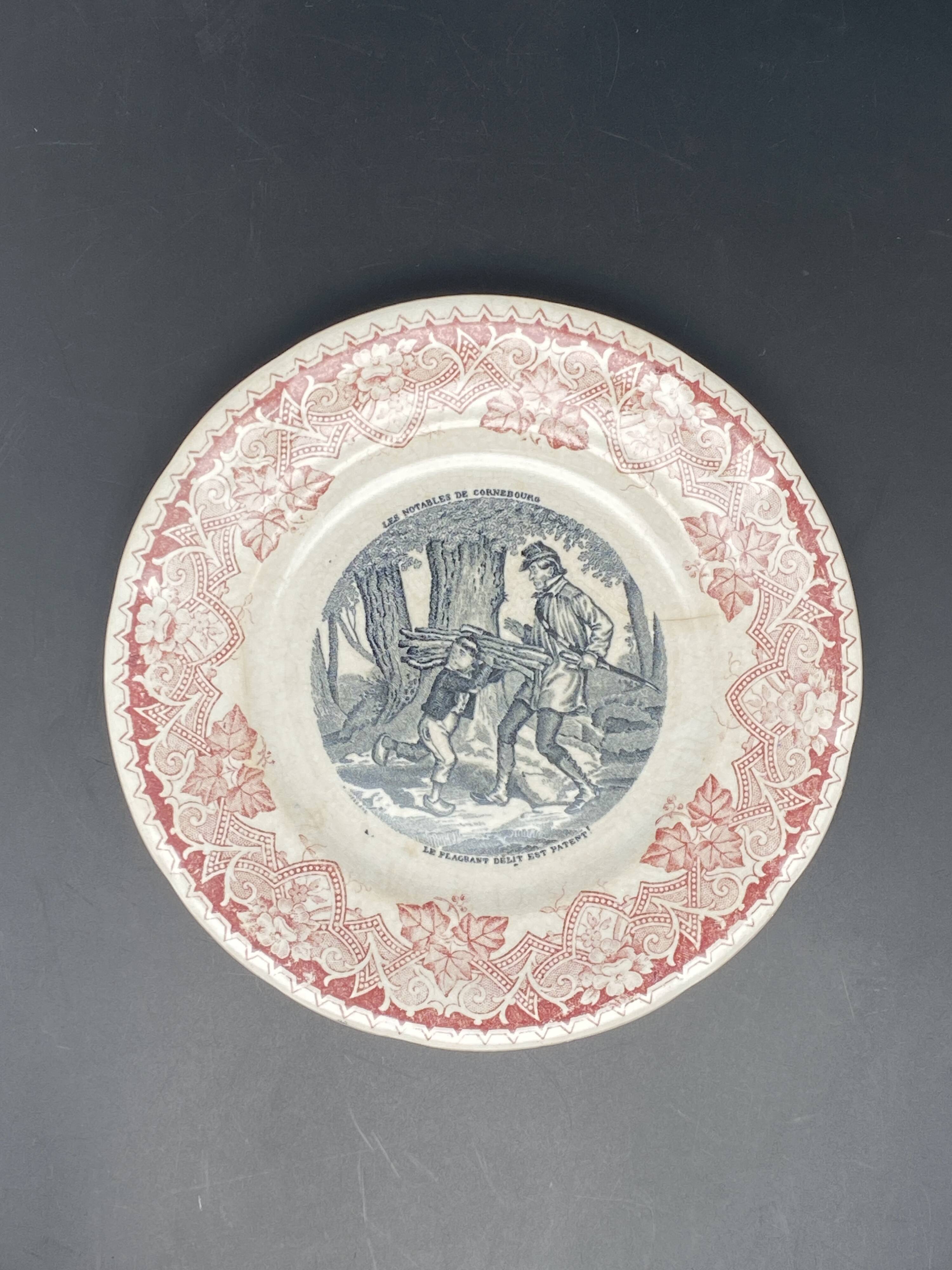 Assiettes parlantes « Les Notables de Cabourg » Demie-porcelaine Lunéville – MPMDéc23JF10