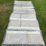 Complete garden furniture set in wood and metal