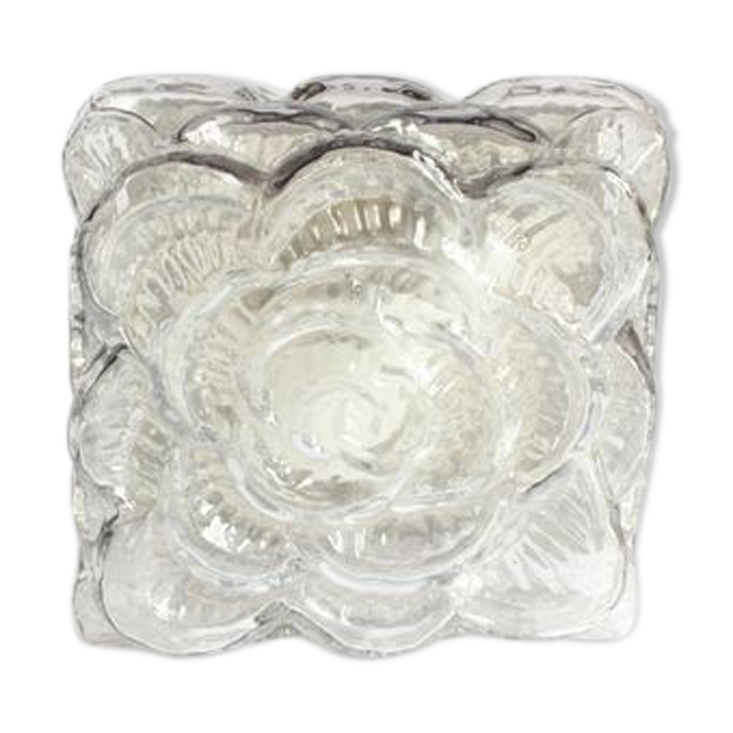 Glass flower relief wall lamp by Erco, Germany 1970